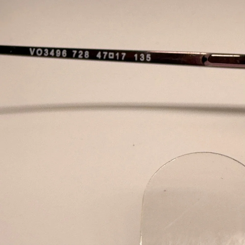 Vogue VO3496 728 Metallic Burgundy Rectangular Eyeglass Frames 47-17-135 Italy